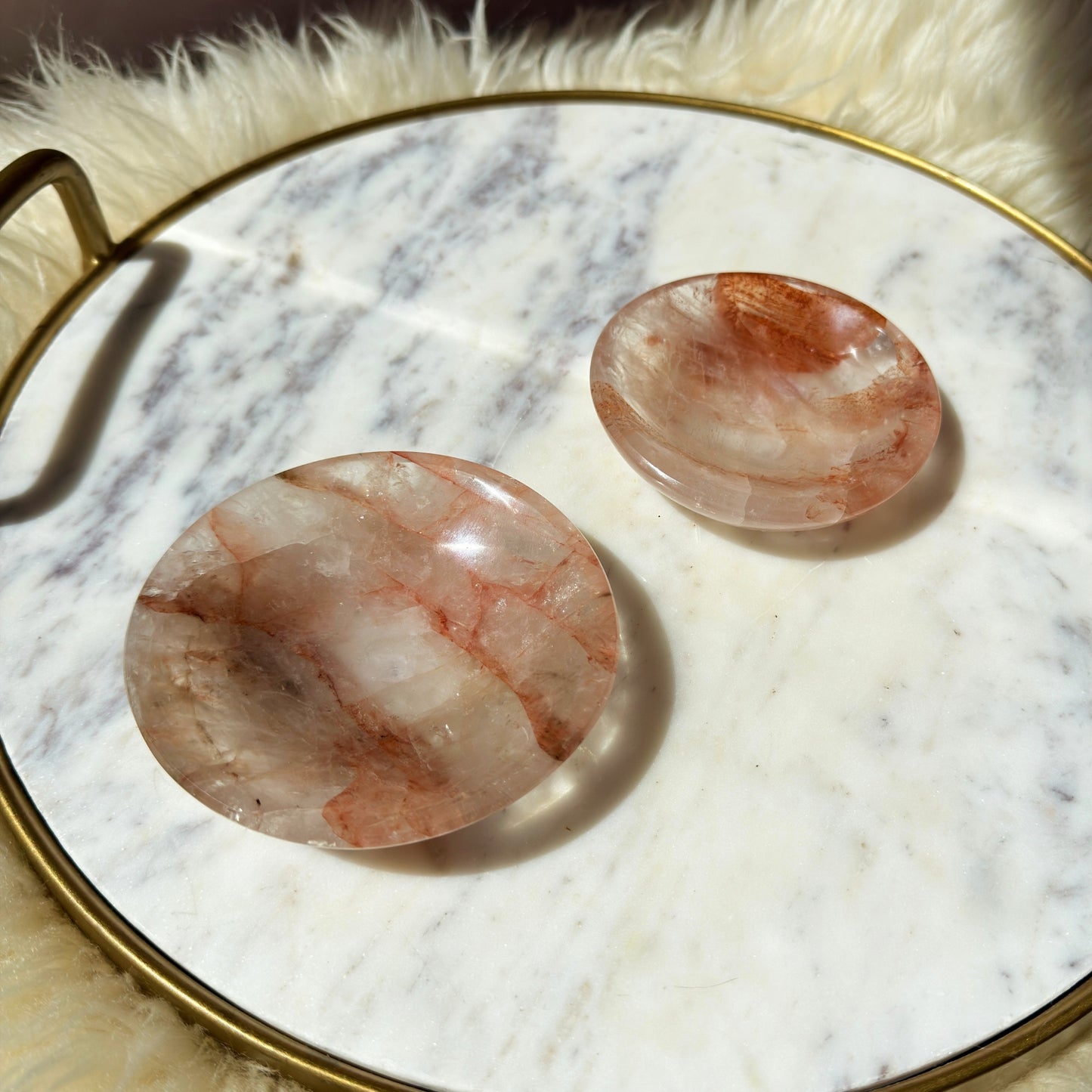 Fire Quartz Crystal Dish | Natural Brazil Gemstone Bowl