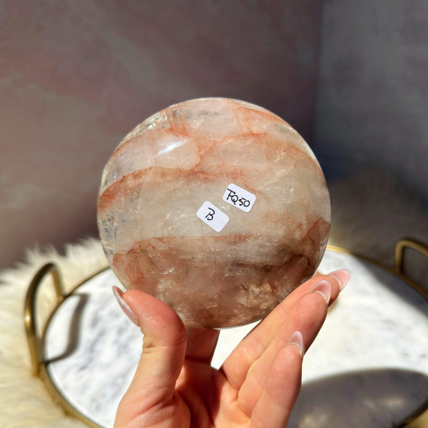 Fire Quartz Crystal Dish | Natural Brazil Gemstone Bowl
