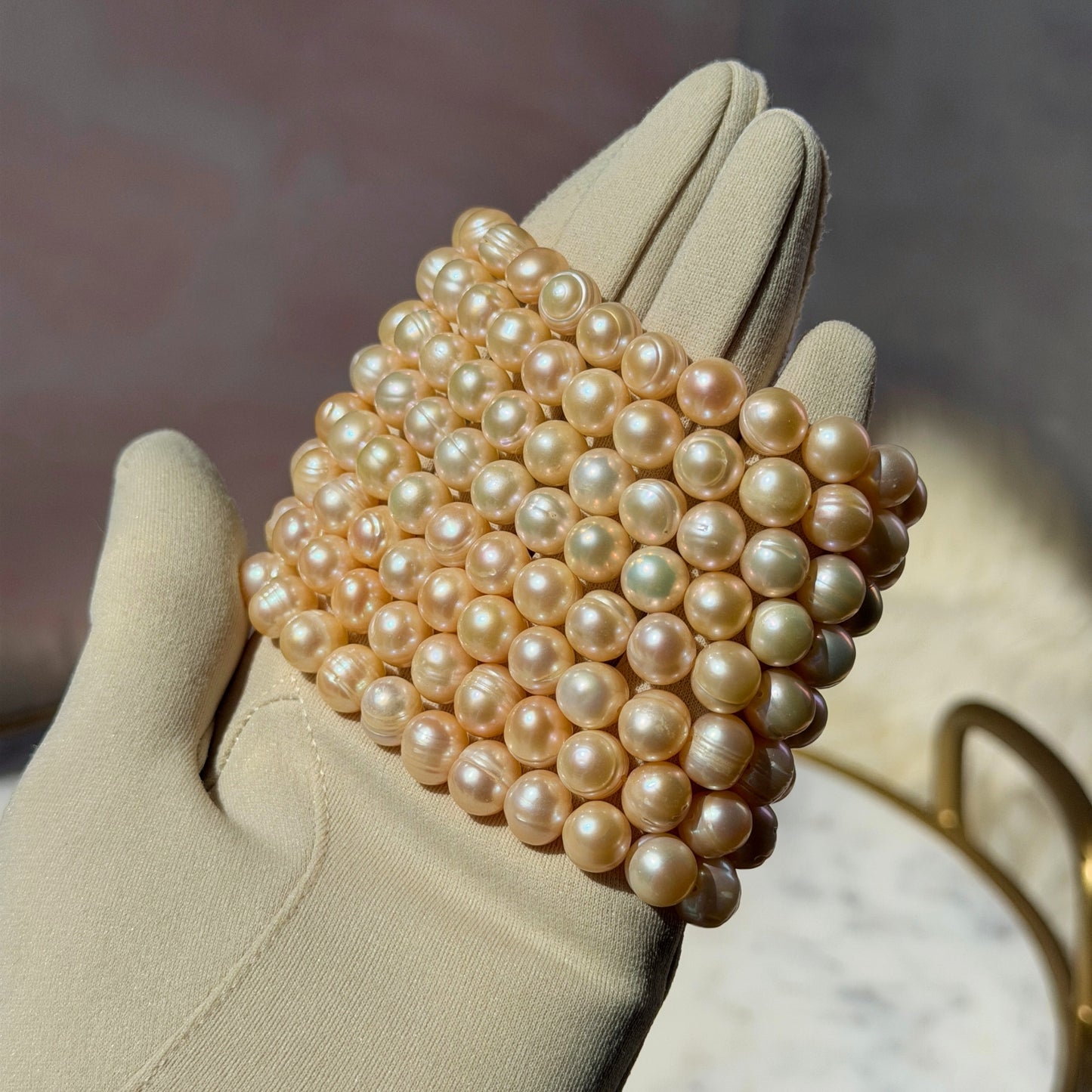 Freshwater Pearl Beaded Bracelet (Bead Size: 8mm–9mm)