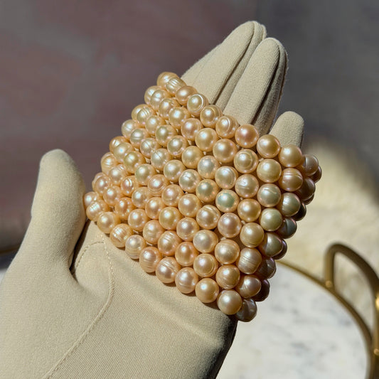 Freshwater Pearl Beaded Bracelet (Bead Size: 8mm–9mm)