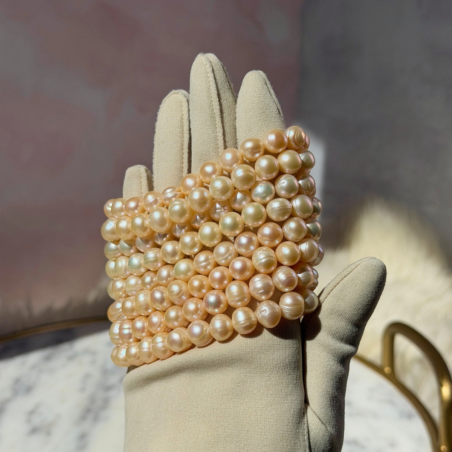 Freshwater Pearl Beaded Bracelet (Bead Size: 8mm–9mm)