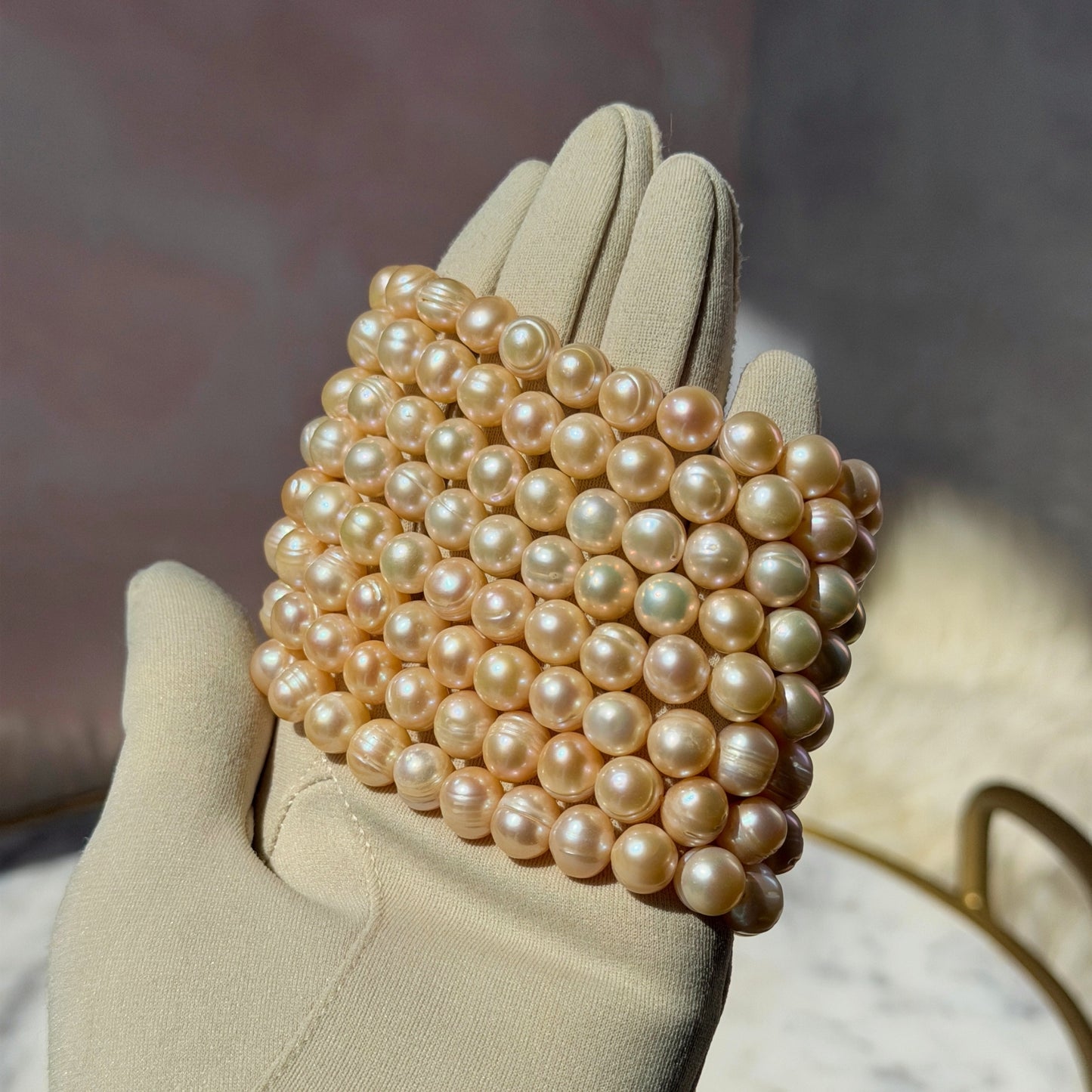 Freshwater Pearl Beaded Bracelet (Bead Size: 8mm–9mm)