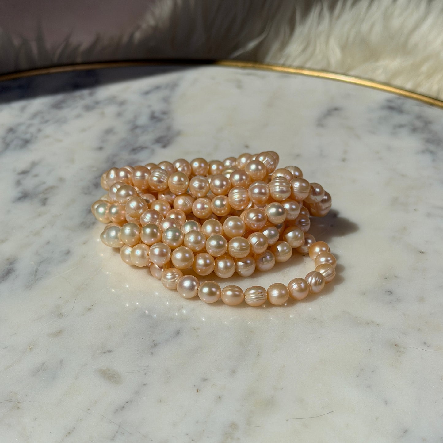 Freshwater Pearl Beaded Bracelet (Bead Size: 8mm–9mm)