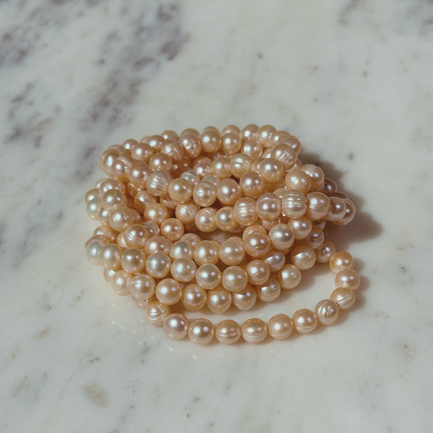 Freshwater Pearl Beaded Bracelet (Bead Size: 8mm–9mm)