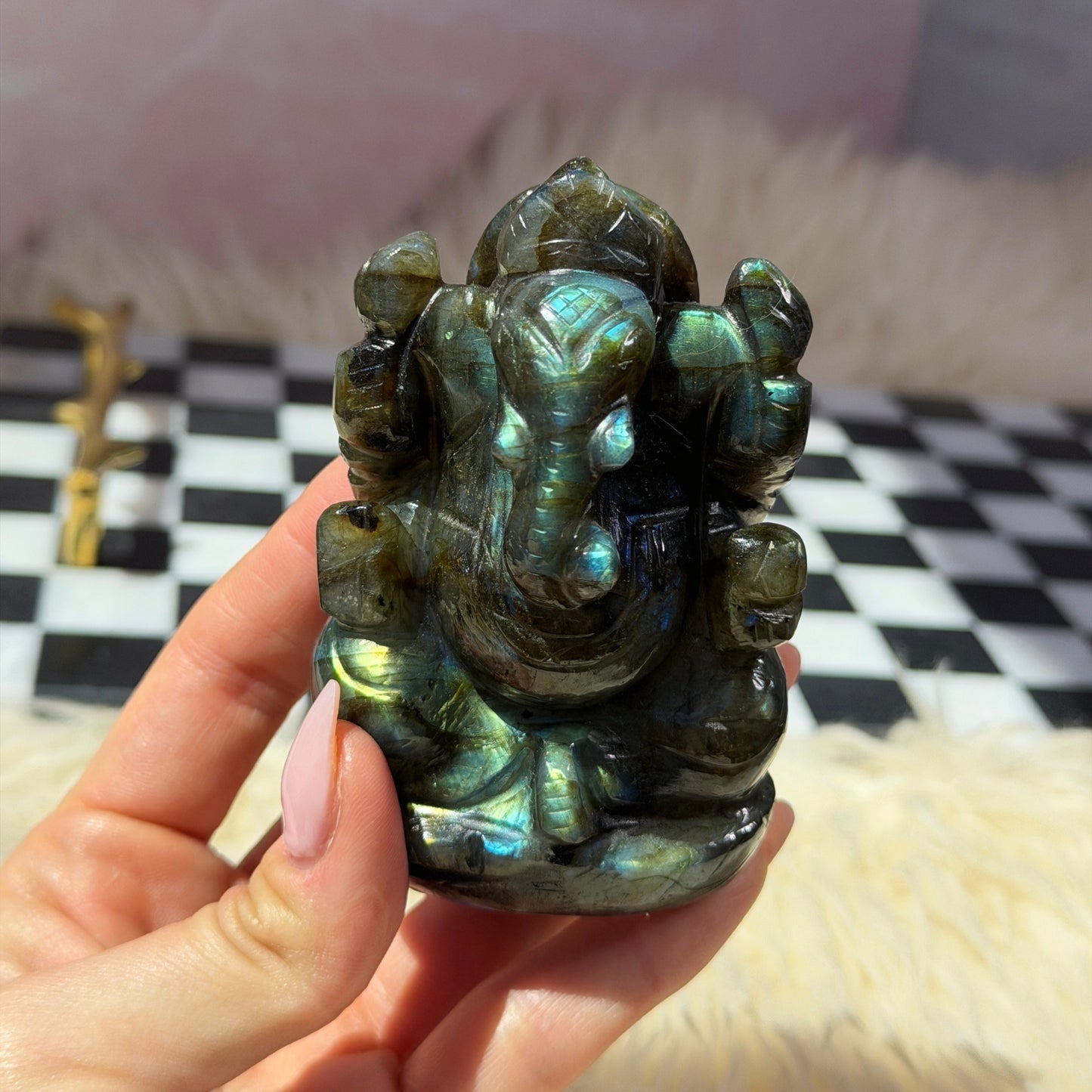 Labradorite Ganesh Carving 261g | Natural India Crystal