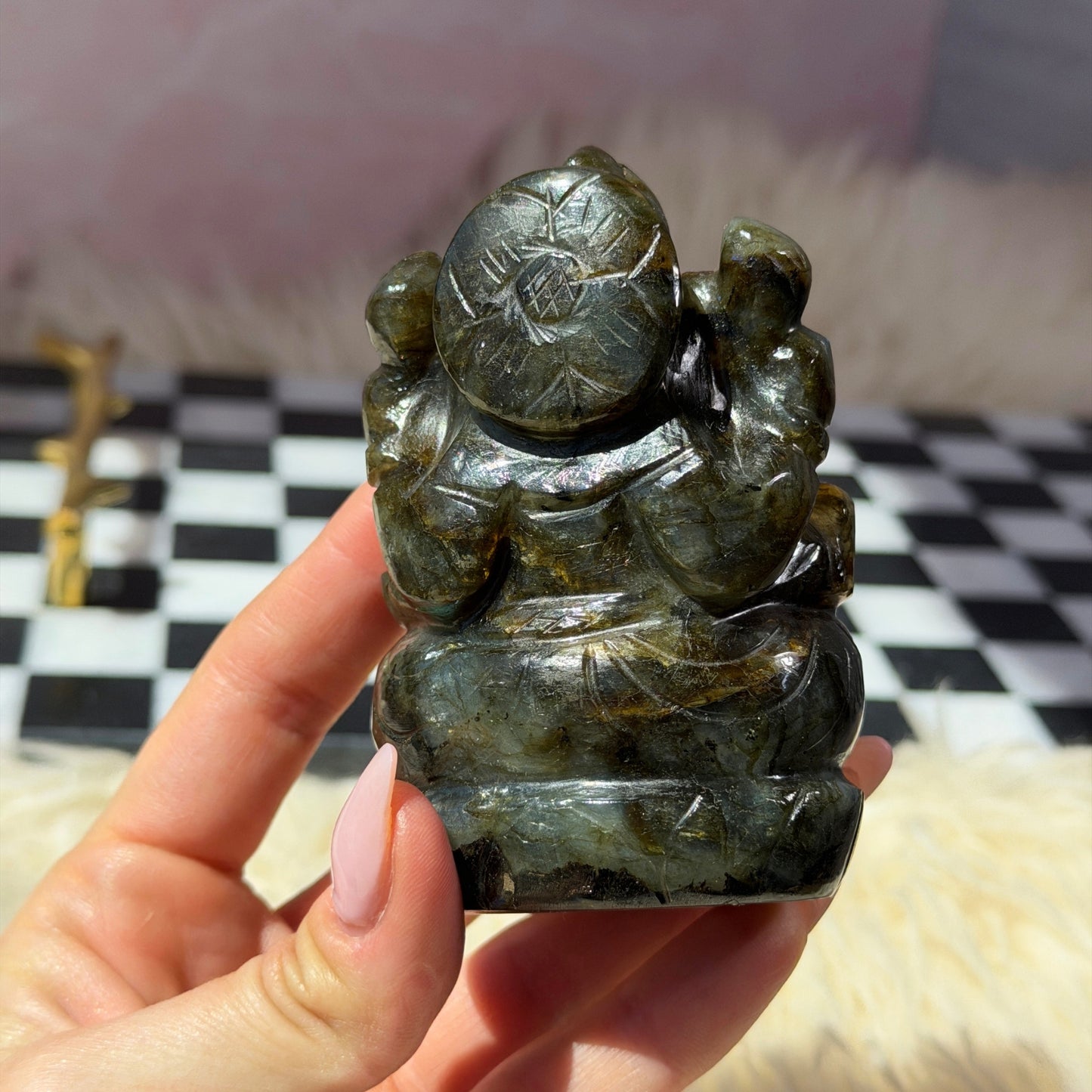 Labradorite Ganesh Carving 317g | Natural India Crystal