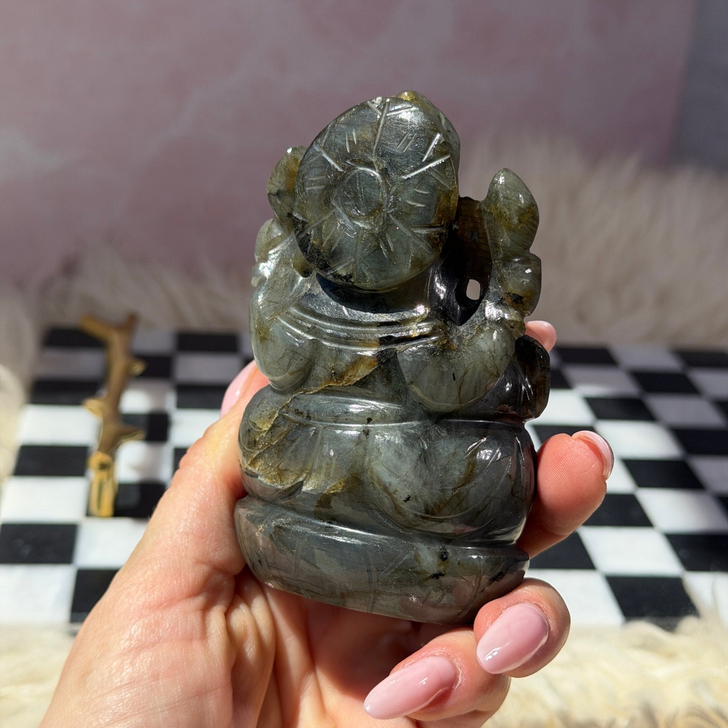 Labradorite Ganesh Carving 326g | Natural India Crystal