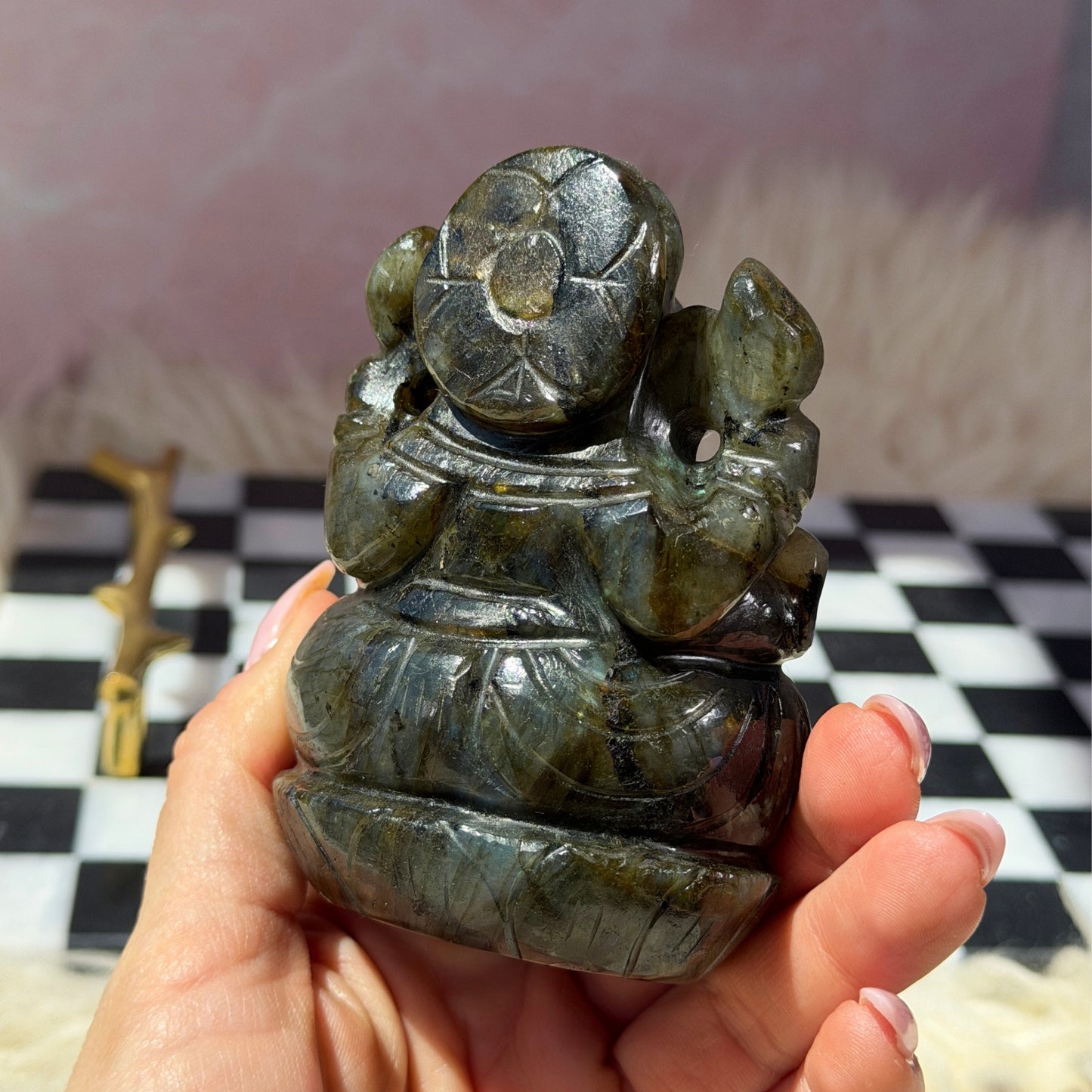 Labradorite Ganesh Carving 354g | Natural India Crystal