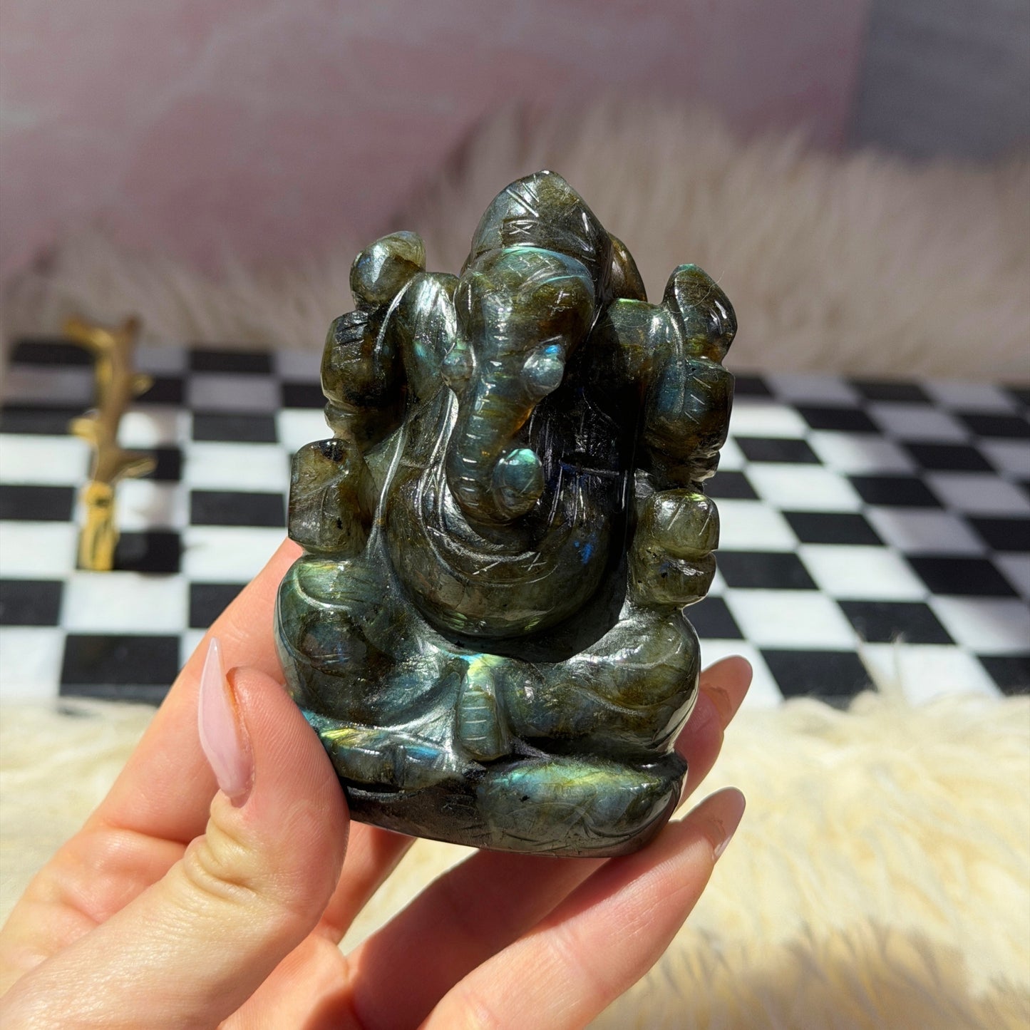 Labradorite Ganesh Carving 261g | Natural India Crystal