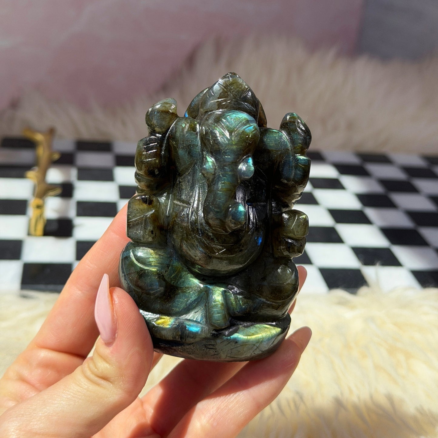 Labradorite Ganesh Carving 261g | Natural India Crystal