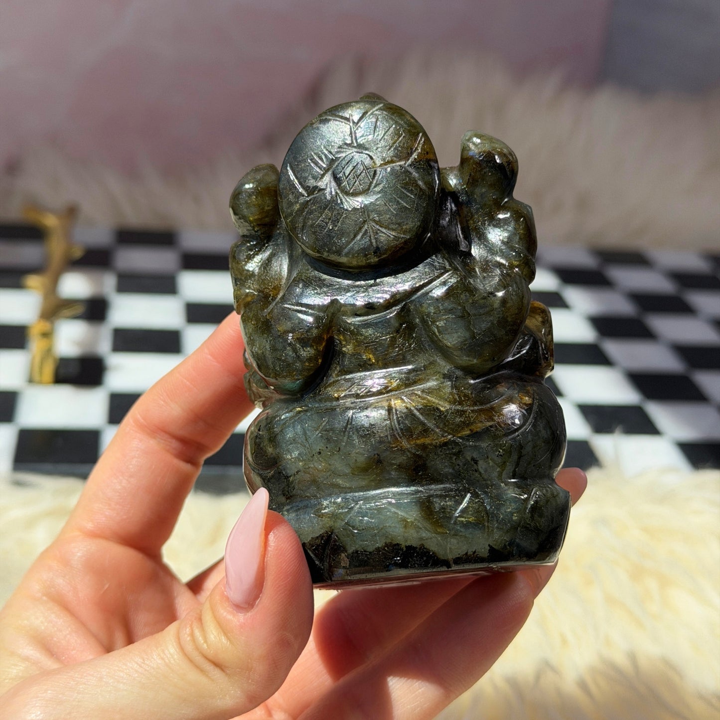 Labradorite Ganesh Carving 261g | Natural India Crystal