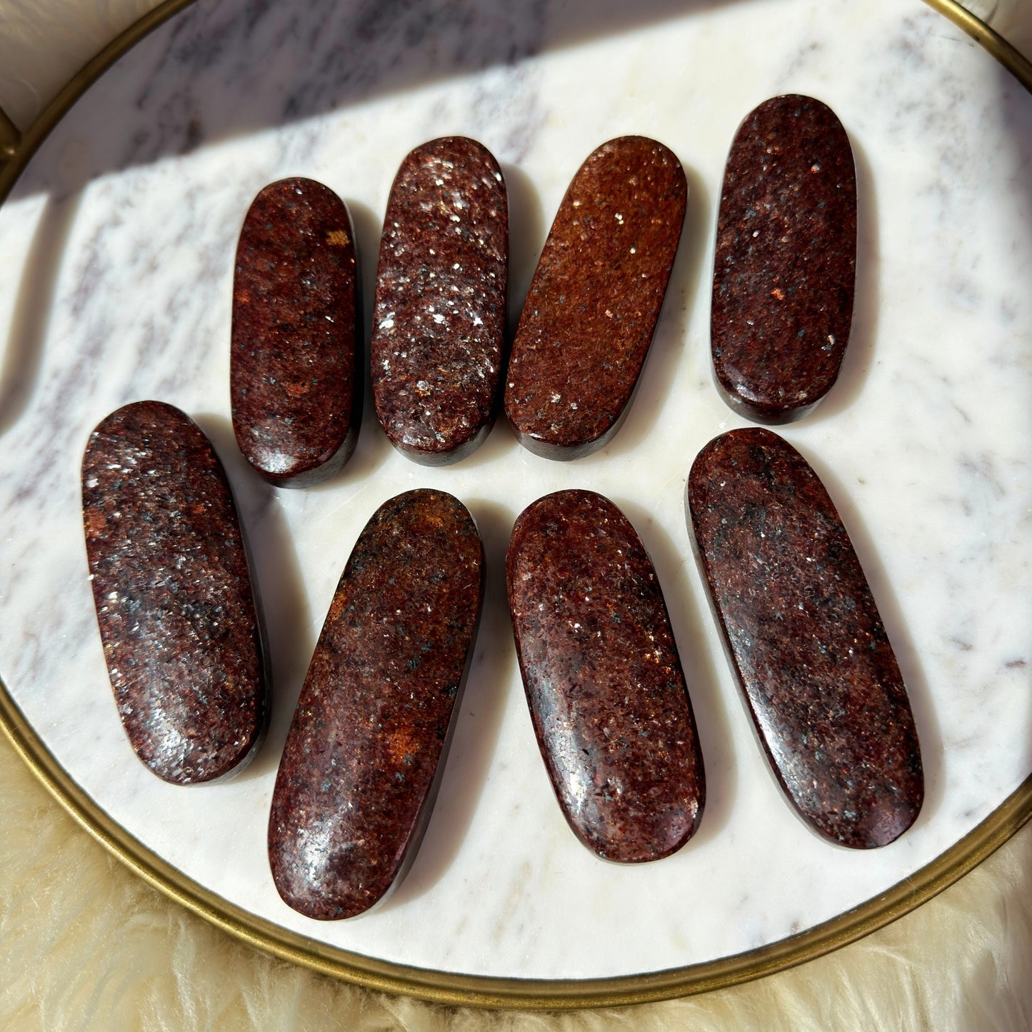 Garnet and Red Mica Palm Stone | Natural India Crystal