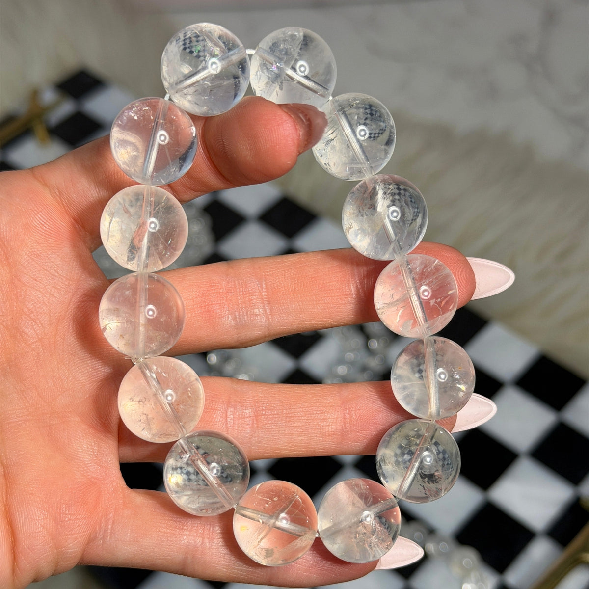 Himalayan Quartz Beaded Bracelet (Bead size: 7-16mm)
