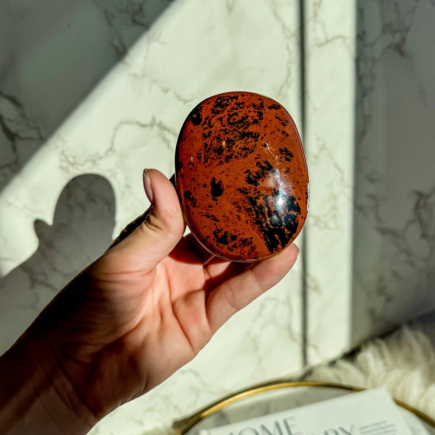 Mahogany Obsidian Palm Stones