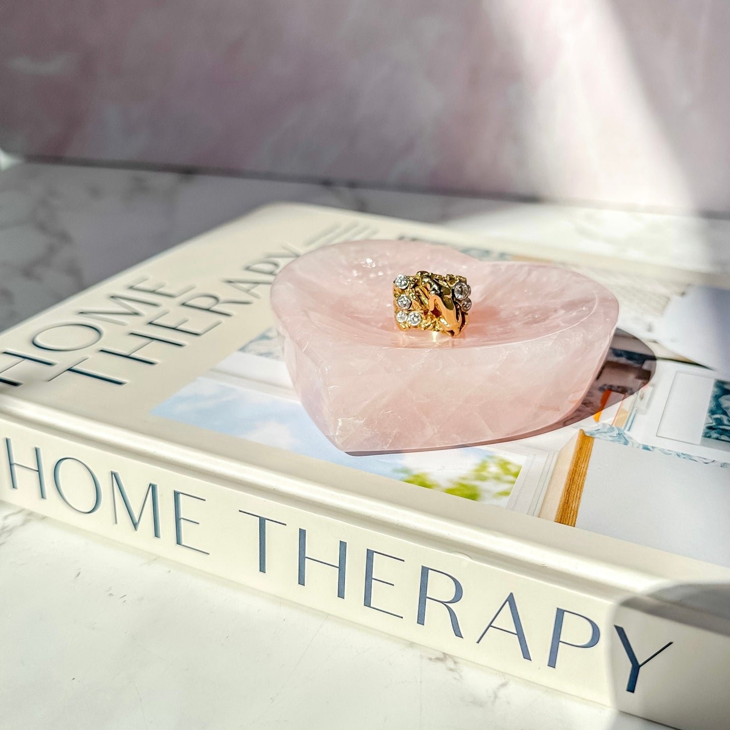 HQ Rose Quartz Heart Bowl