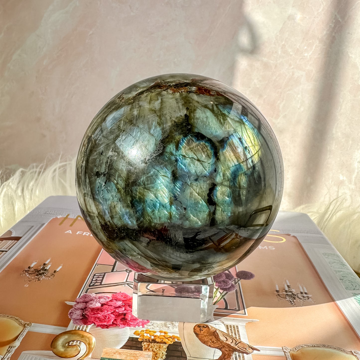 Large Labradorite Flashy Sphere #1  (3 lbs 2 oz)