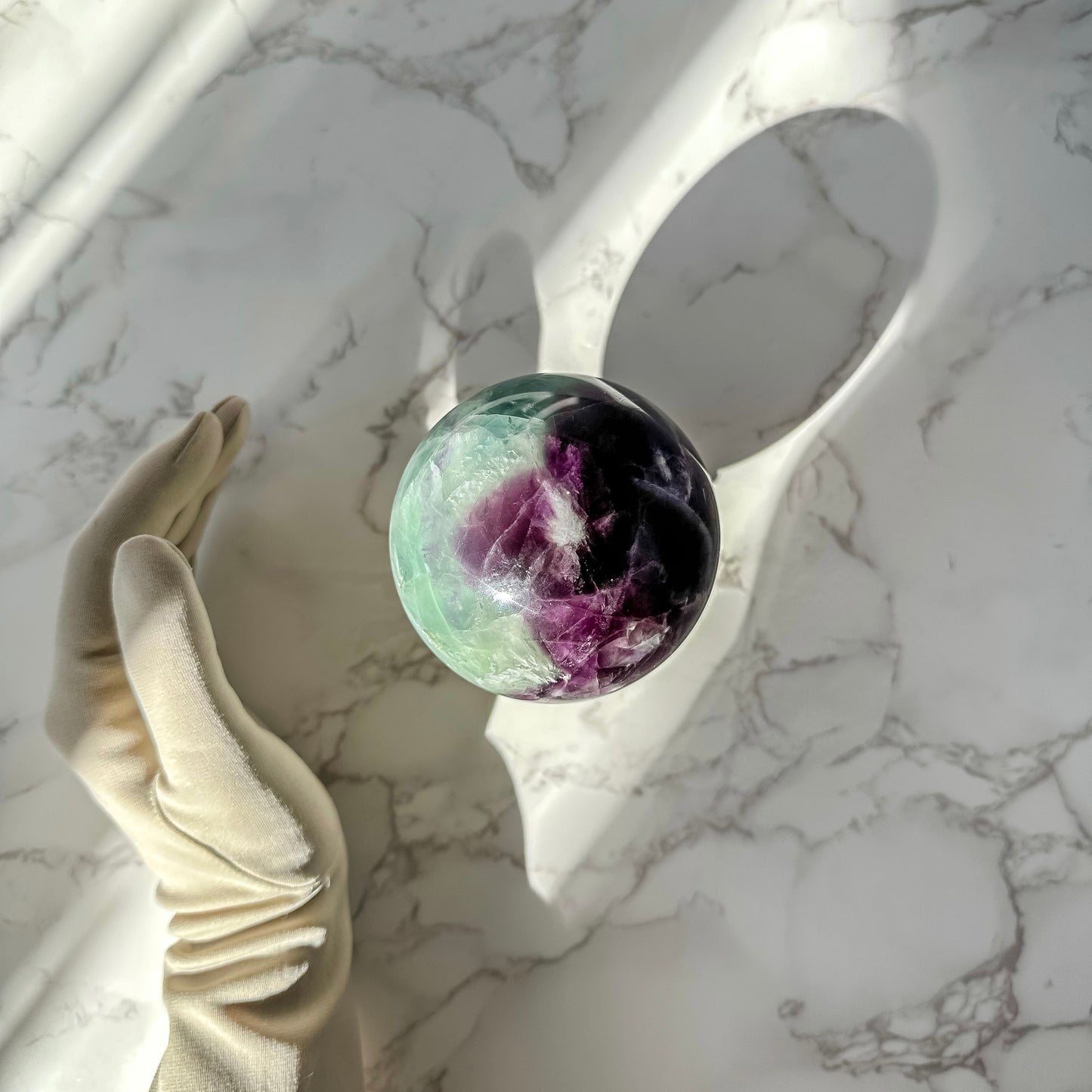 Large Rainbow Fluorite Sphere #1 (1 lbs 1.5 oz)