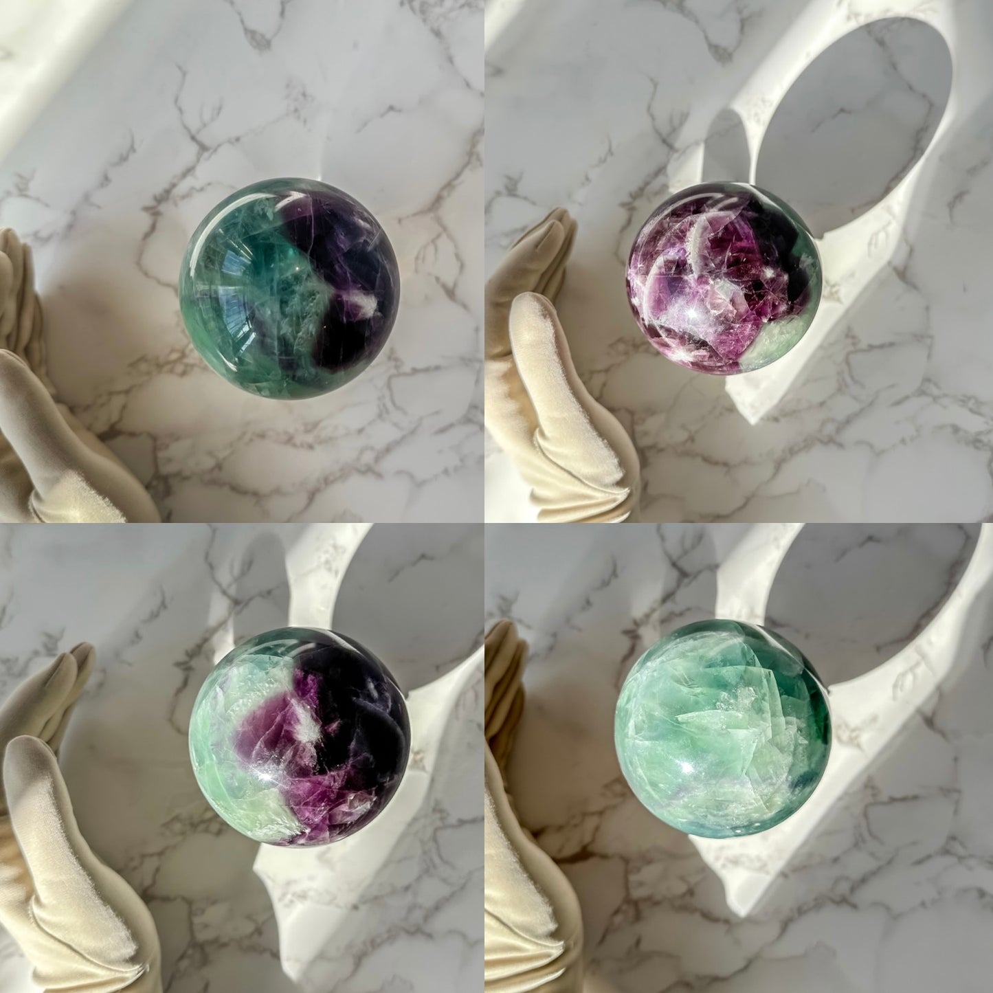 Large Rainbow Fluorite Sphere #1 (1 lbs 1.5 oz)