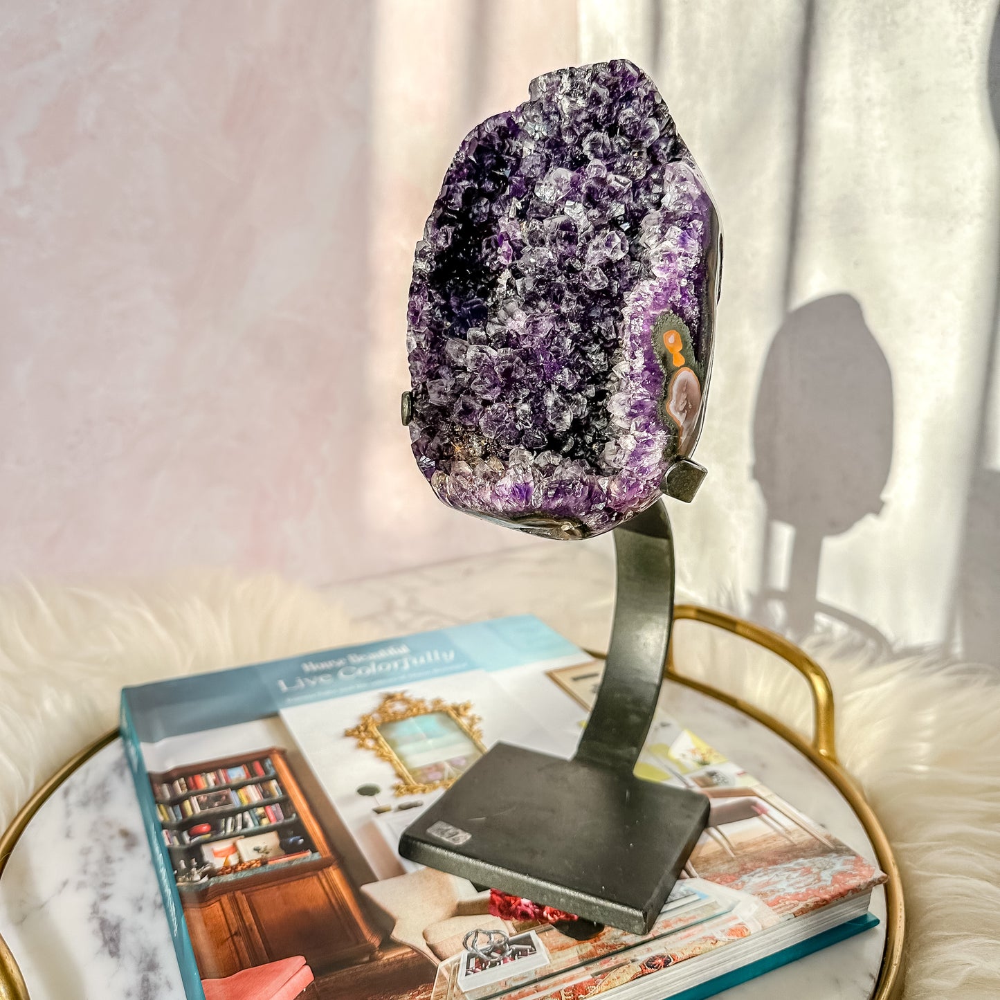 Stunning Uruguay Amethyst on Stand #1  (4 lbs 5.5 oz )