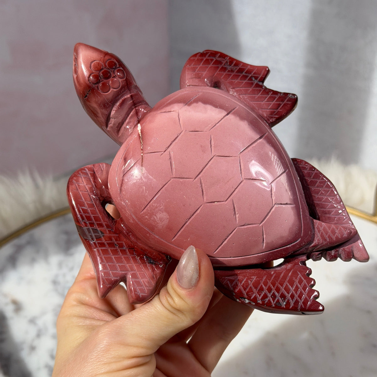 Pink Mookite Turtle 0.95 lb | Natural Australian Mookite