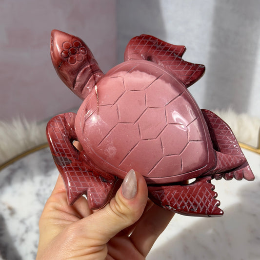 Pink Mookite Turtle 0.95 lb | Natural Australian Mookite