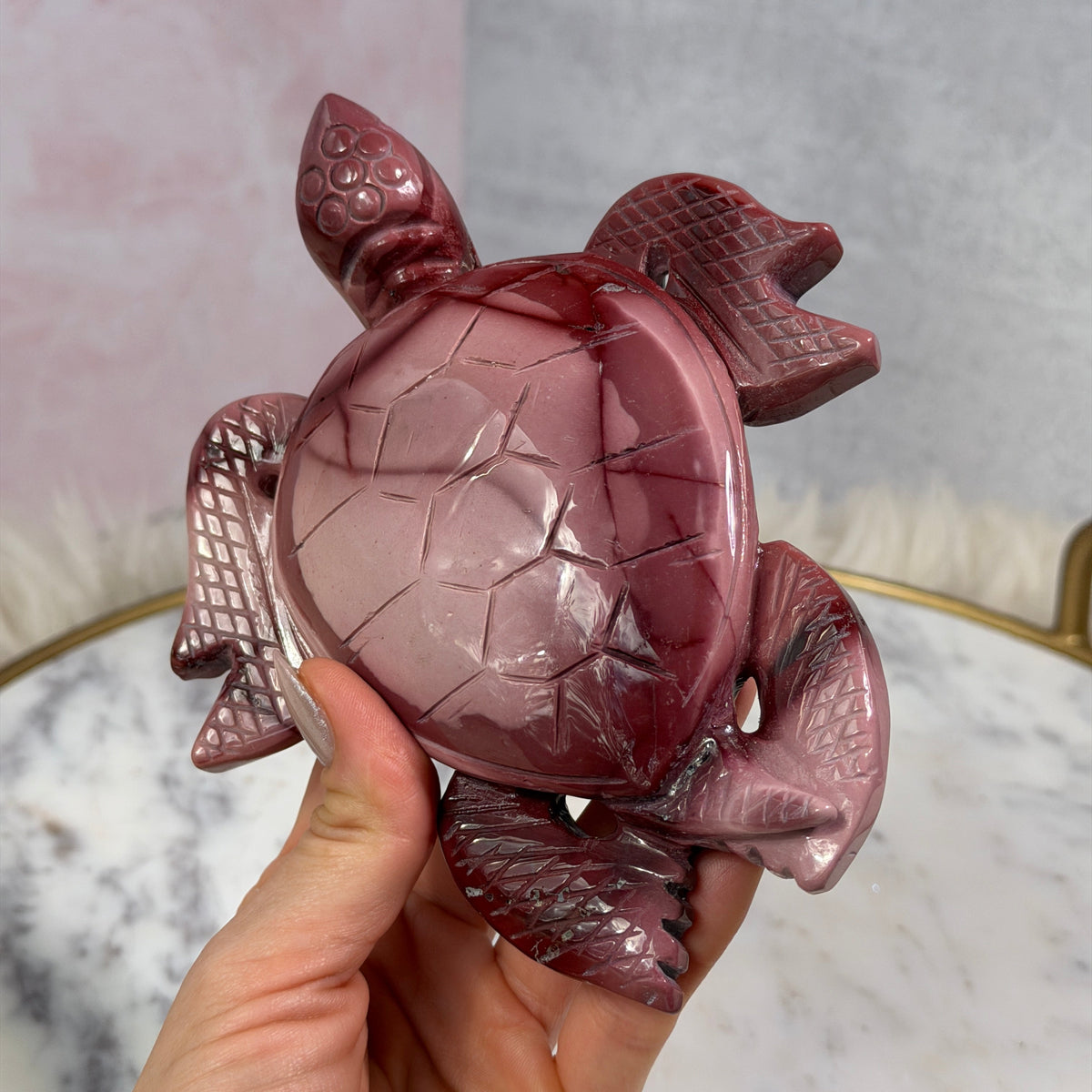 Pink & Purple Mookite Turtle 1.15 lbs | Natural Australian Stone