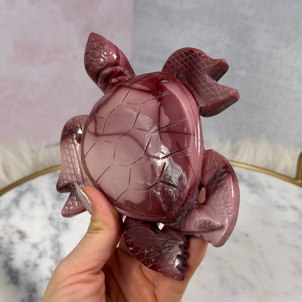 Pink & Purple Mookite Turtle 1.15 lbs | Natural Australian Stone
