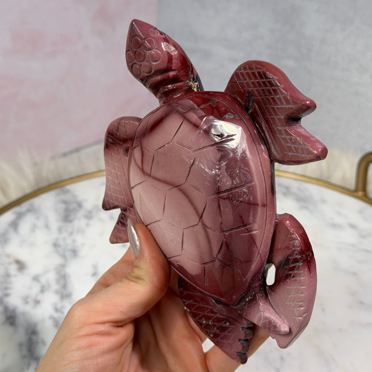 Pink & Purple Mookite Turtle 1.15 lbs | Natural Australian Stone