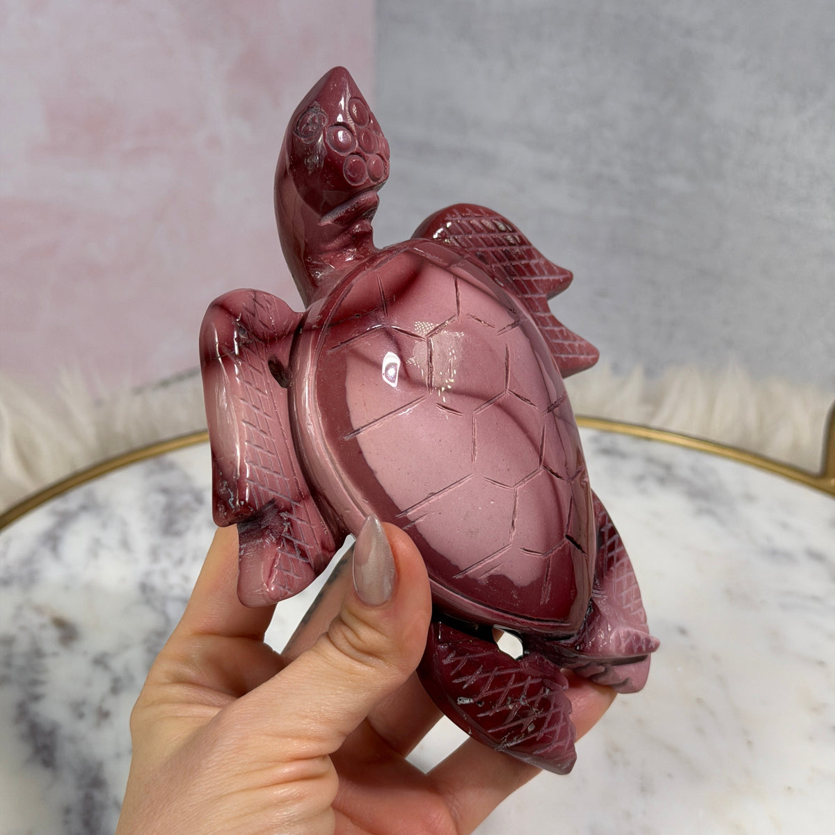 Pink & Purple Mookite Turtle 1.15 lbs | Natural Australian Stone