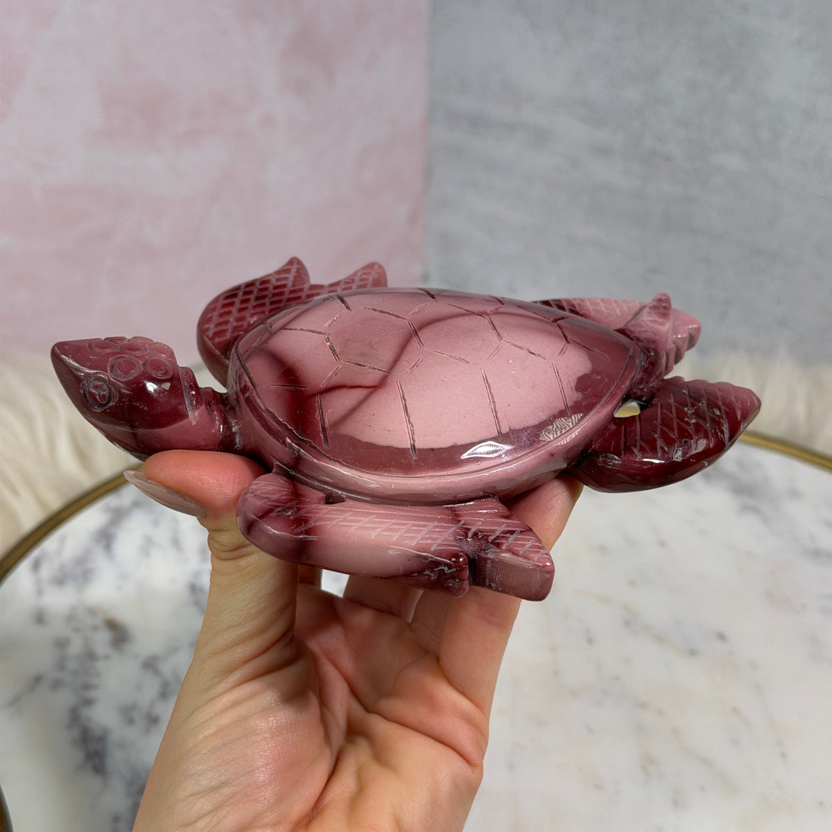Pink & Purple Mookite Turtle 1.15 lbs | Natural Australian Stone