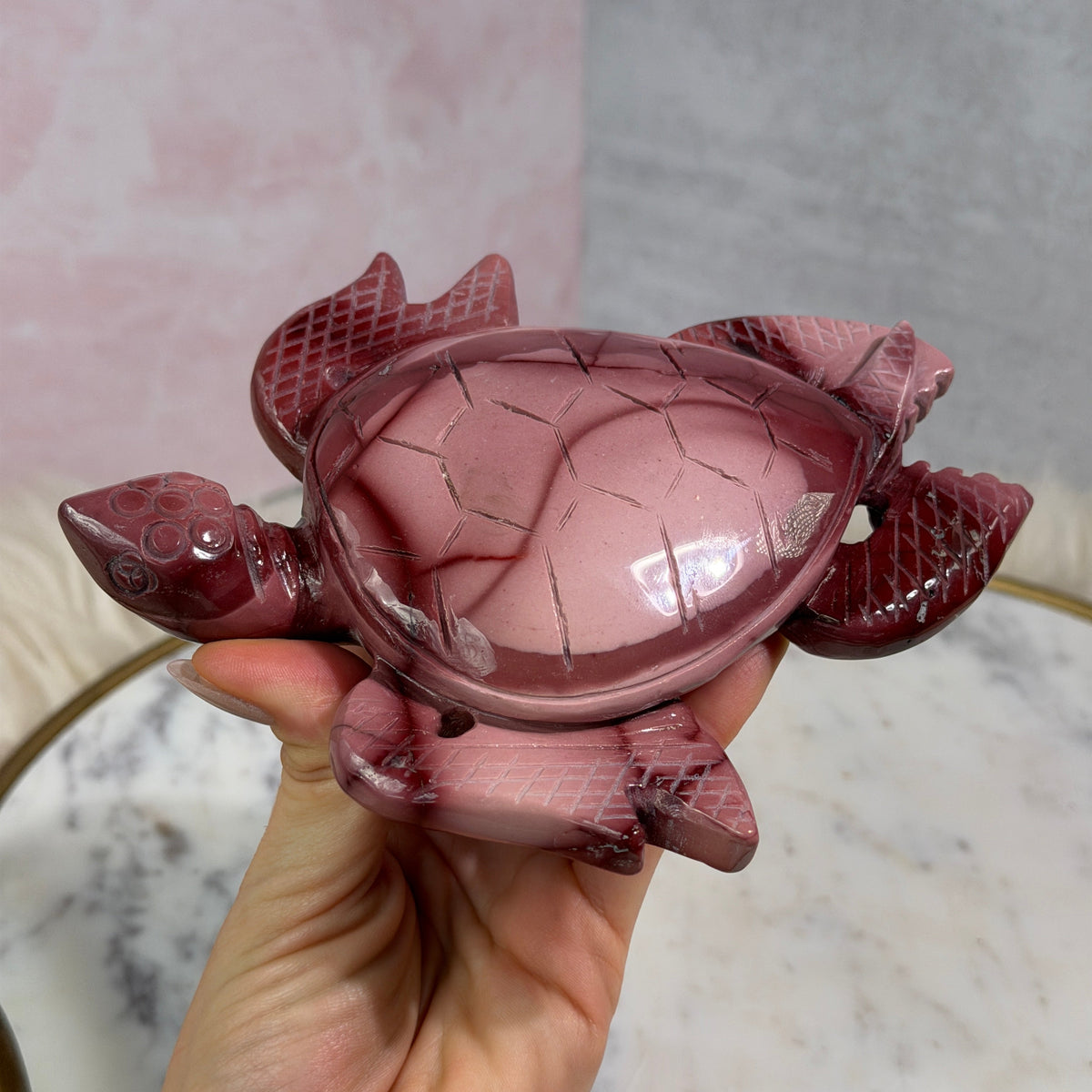 Pink & Purple Mookite Turtle 1.15 lbs | Natural Australian Stone