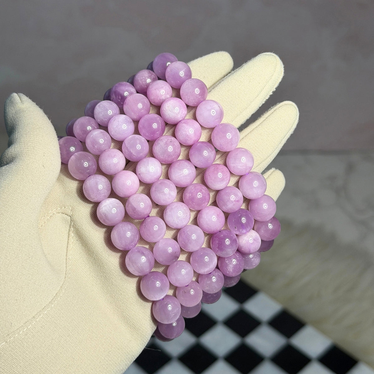 AAA Cat Eye Kunzite Beaded Bracelet (Bead size: 10mm)