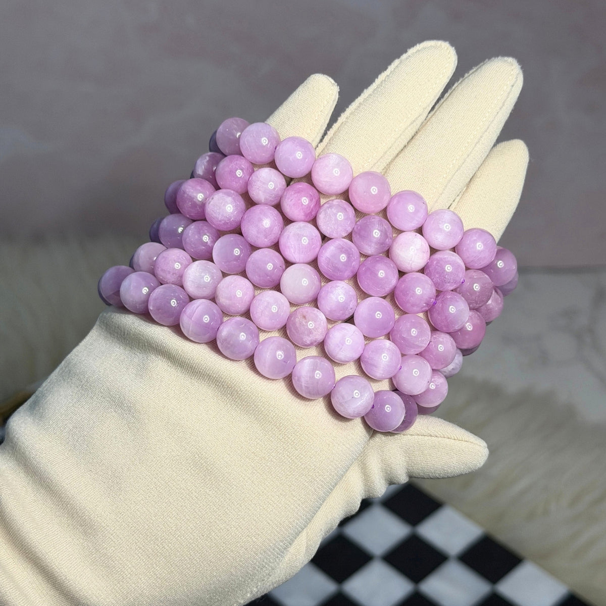 AAA Cat Eye Kunzite Beaded Bracelet (Bead size: 10mm)