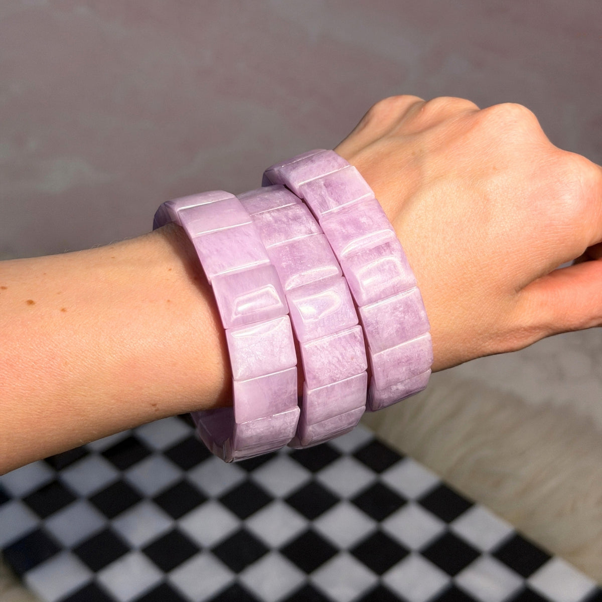 AAA Kunzite Cuff Bracelet 16mm