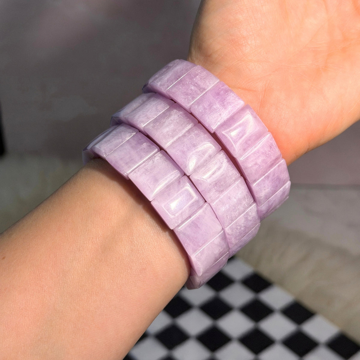 AAA Kunzite Cuff Bracelet 16mm
