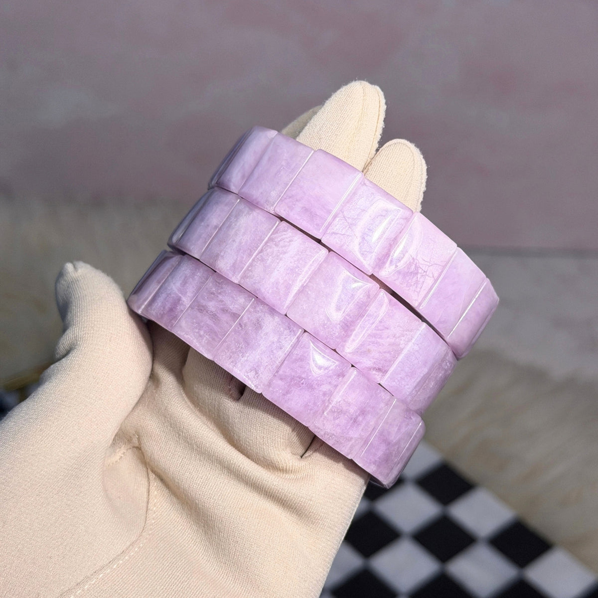 AAA Kunzite Cuff Bracelet 16mm
