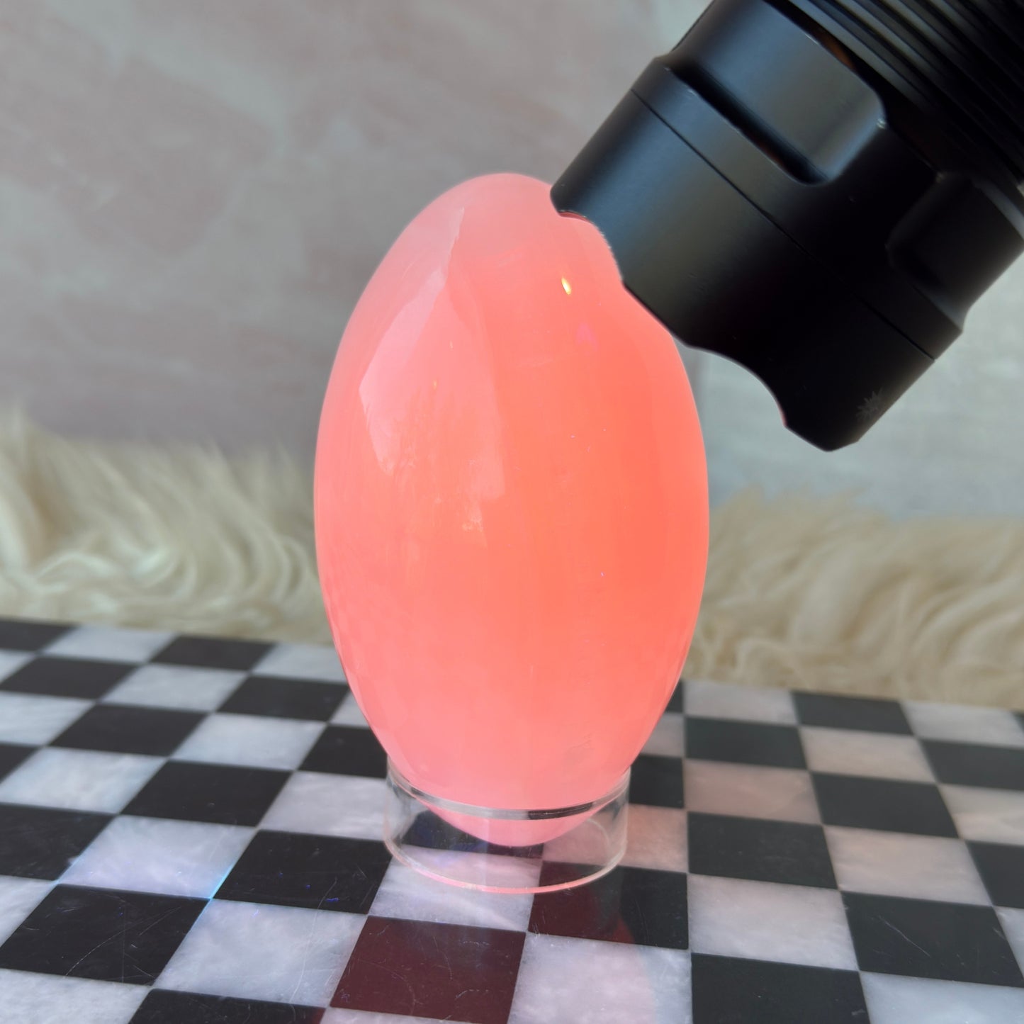 UV Reactive Mangano Calcite Shiva 1.7lb | Madagascar Pink Crystal