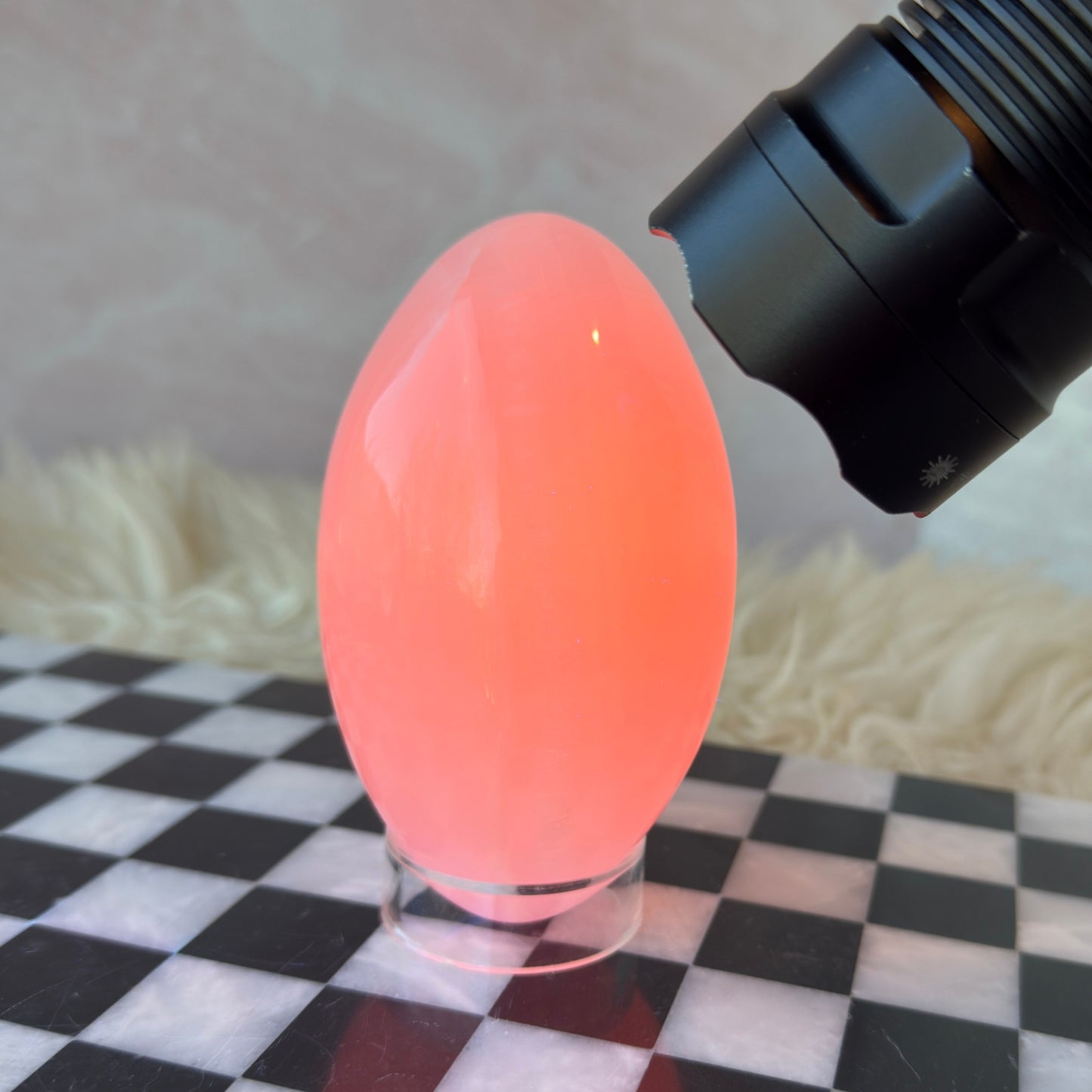 UV Reactive Mangano Calcite Shiva 1.7lb | Madagascar Pink Crystal