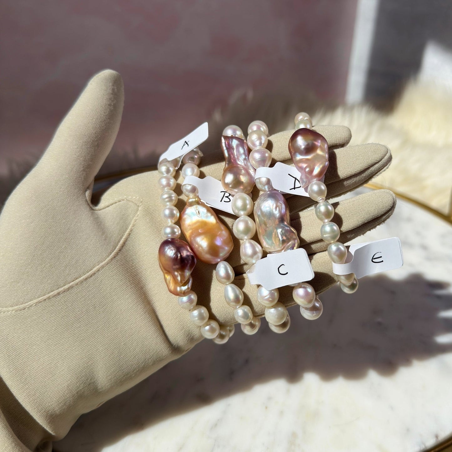 Mermaid Pearl Beaded Bracelet with Freshwater Baroque & Chinese Akoya Pearls
