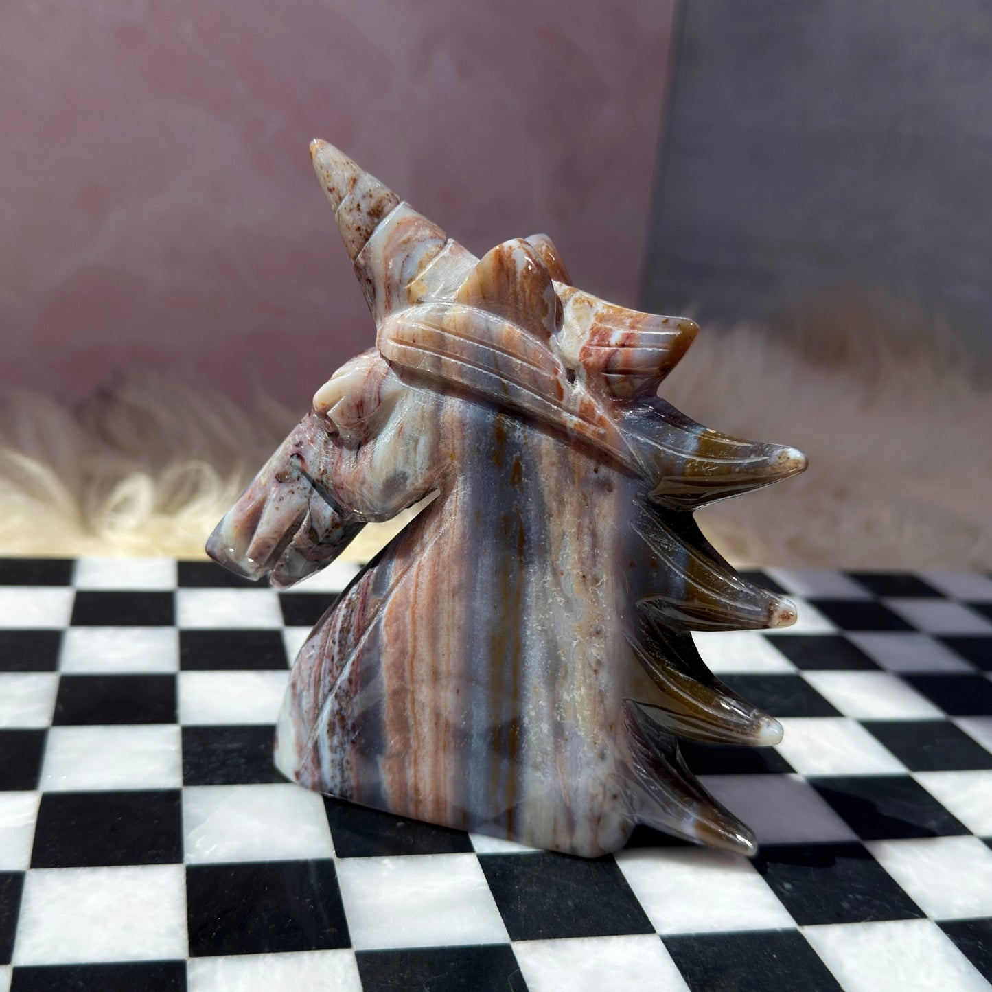 Ocean Jasper Unicorn 1lb | Natural Madagascar Crystal Carving