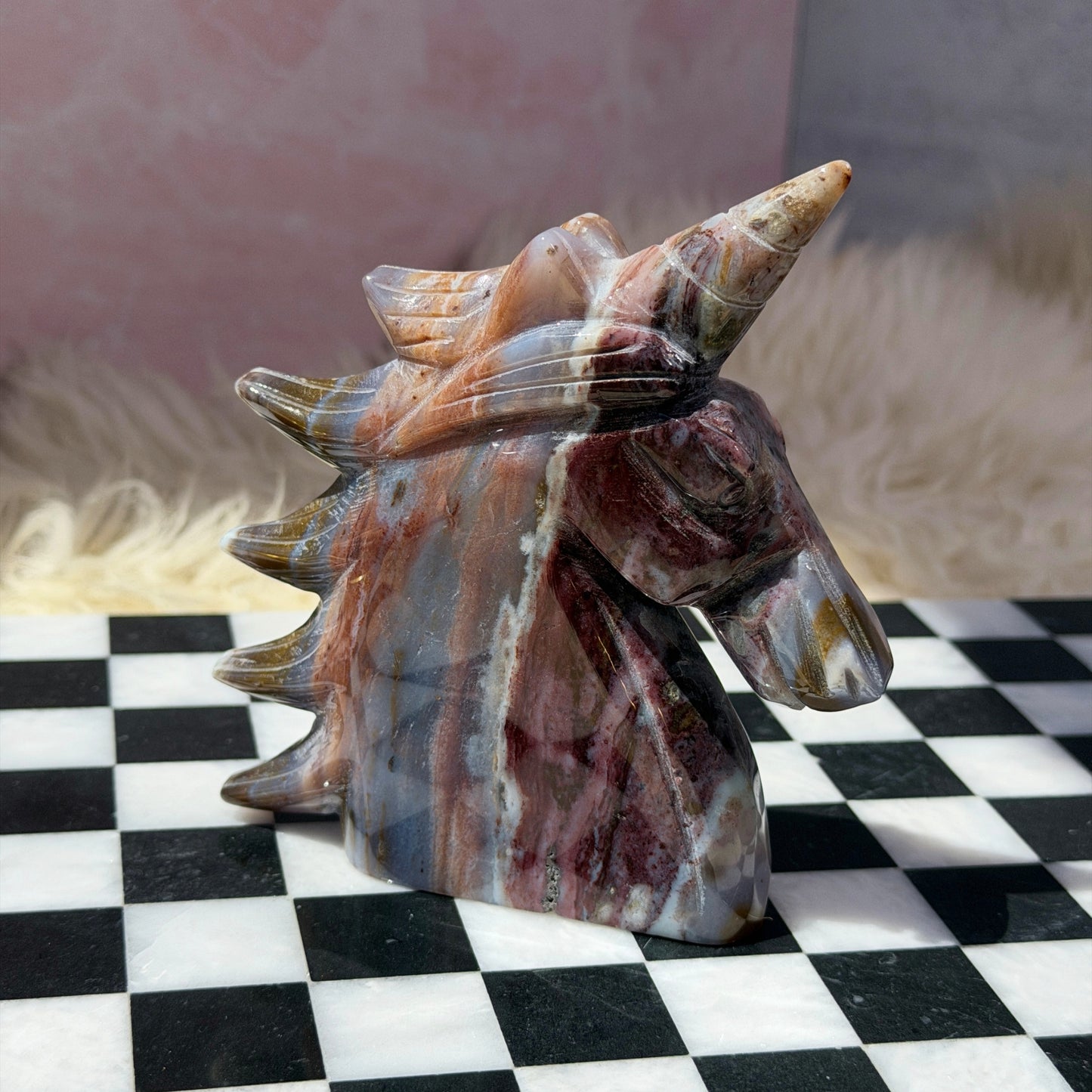 Ocean Jasper Unicorn 1lb | Natural Madagascar Crystal Carving