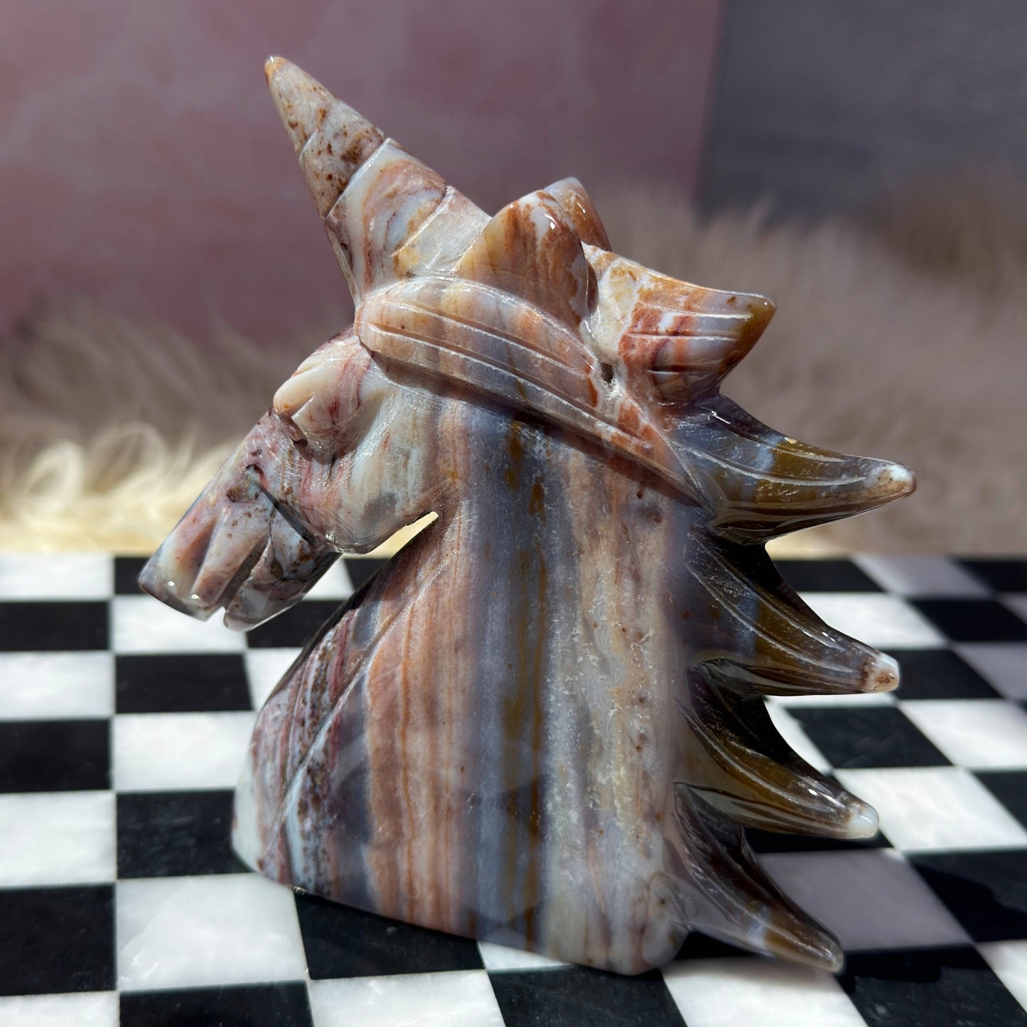 Ocean Jasper Unicorn 1lb | Natural Madagascar Crystal Carving