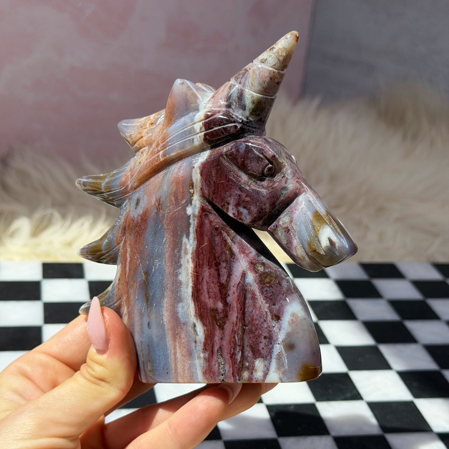 Ocean Jasper Unicorn 1lb | Natural Madagascar Crystal Carving