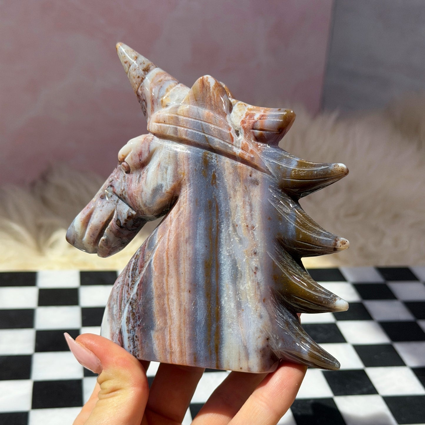 Ocean Jasper Unicorn 1lb | Natural Madagascar Crystal Carving