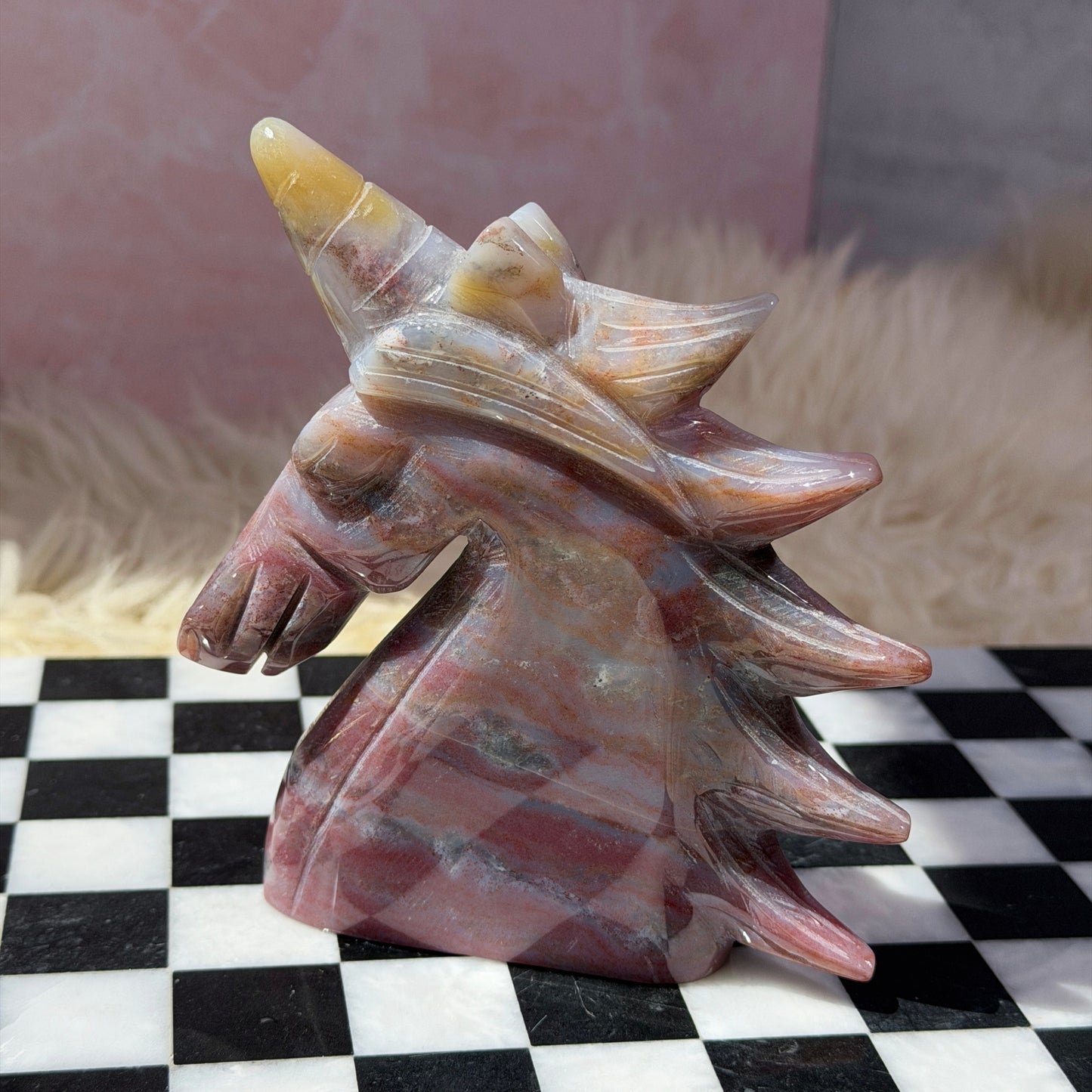 Ocean Jasper Unicorn 1.09lb | Natural Madagascar Crystal Carving