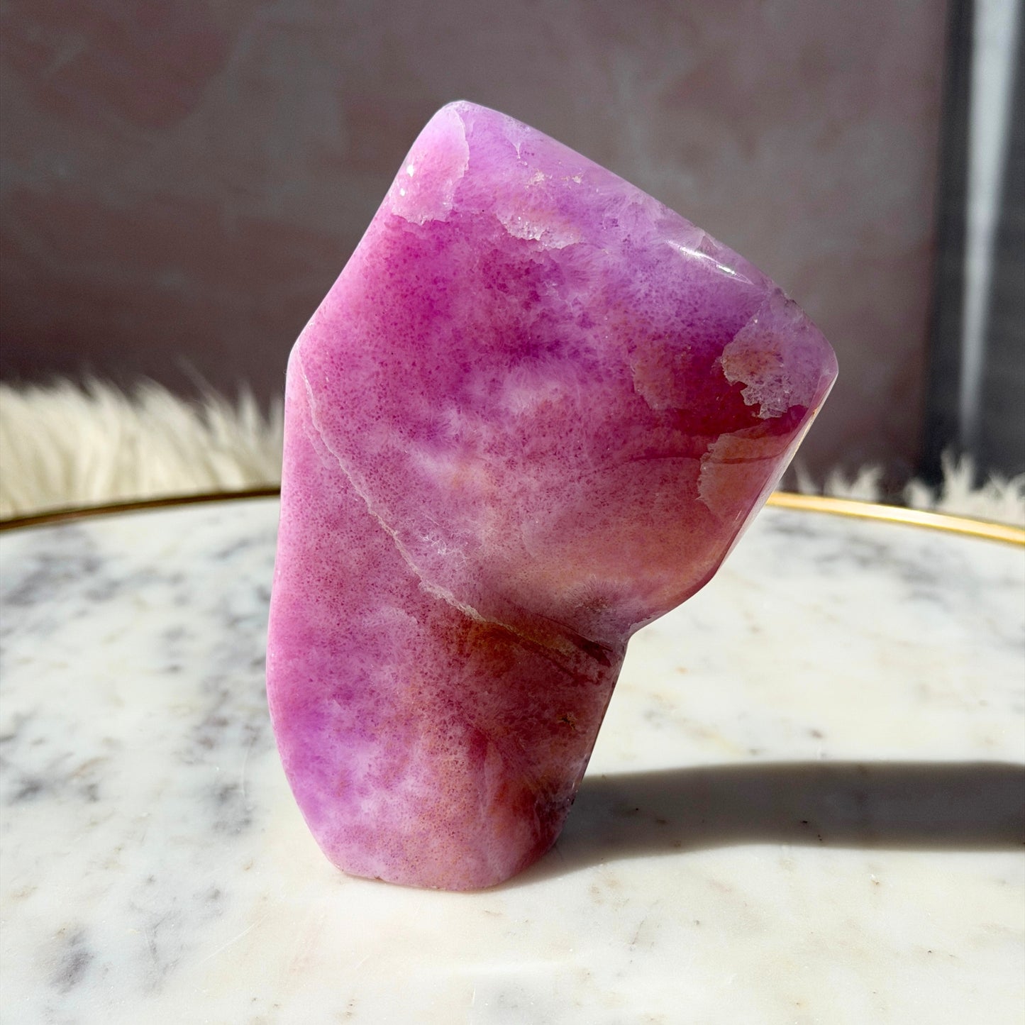 Rare Pink Aragonite Free Form with Hematite 0.7 lb | Afghanistan