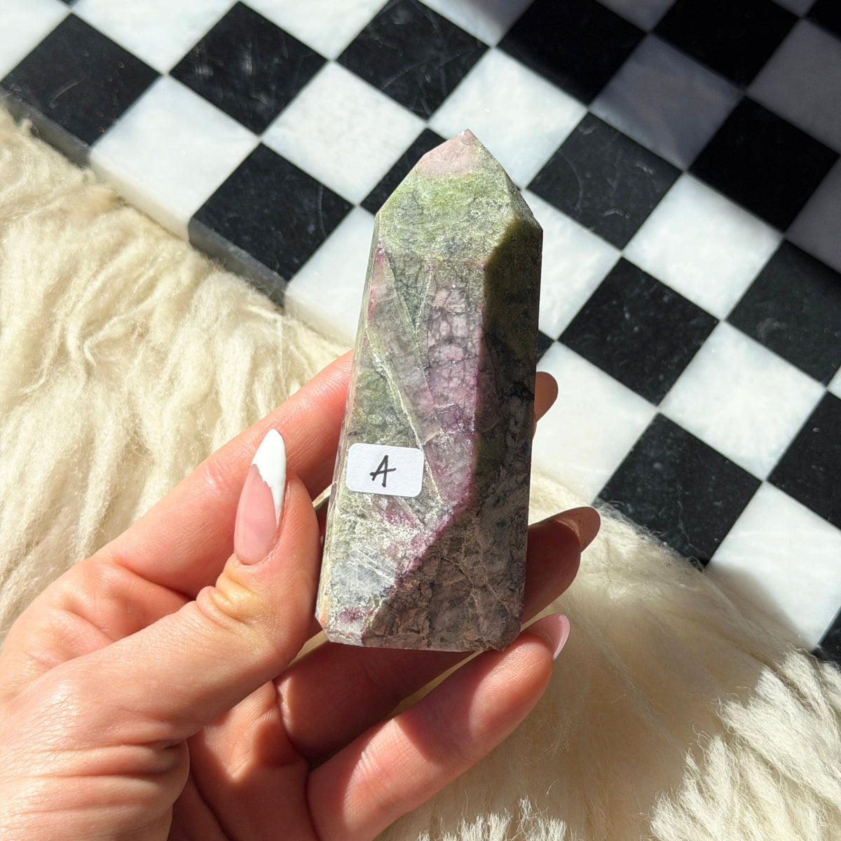 Pink Green Tourmaline Tower 0.31 lb Brazilian Crystal Point