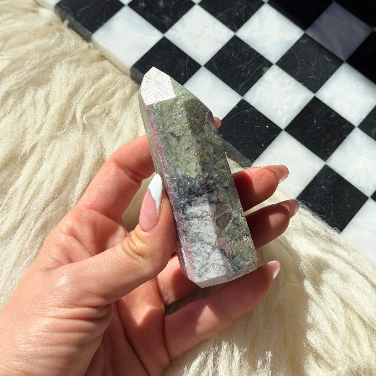 Pink Green Tourmaline Tower 0.31 lb Brazilian Crystal Point
