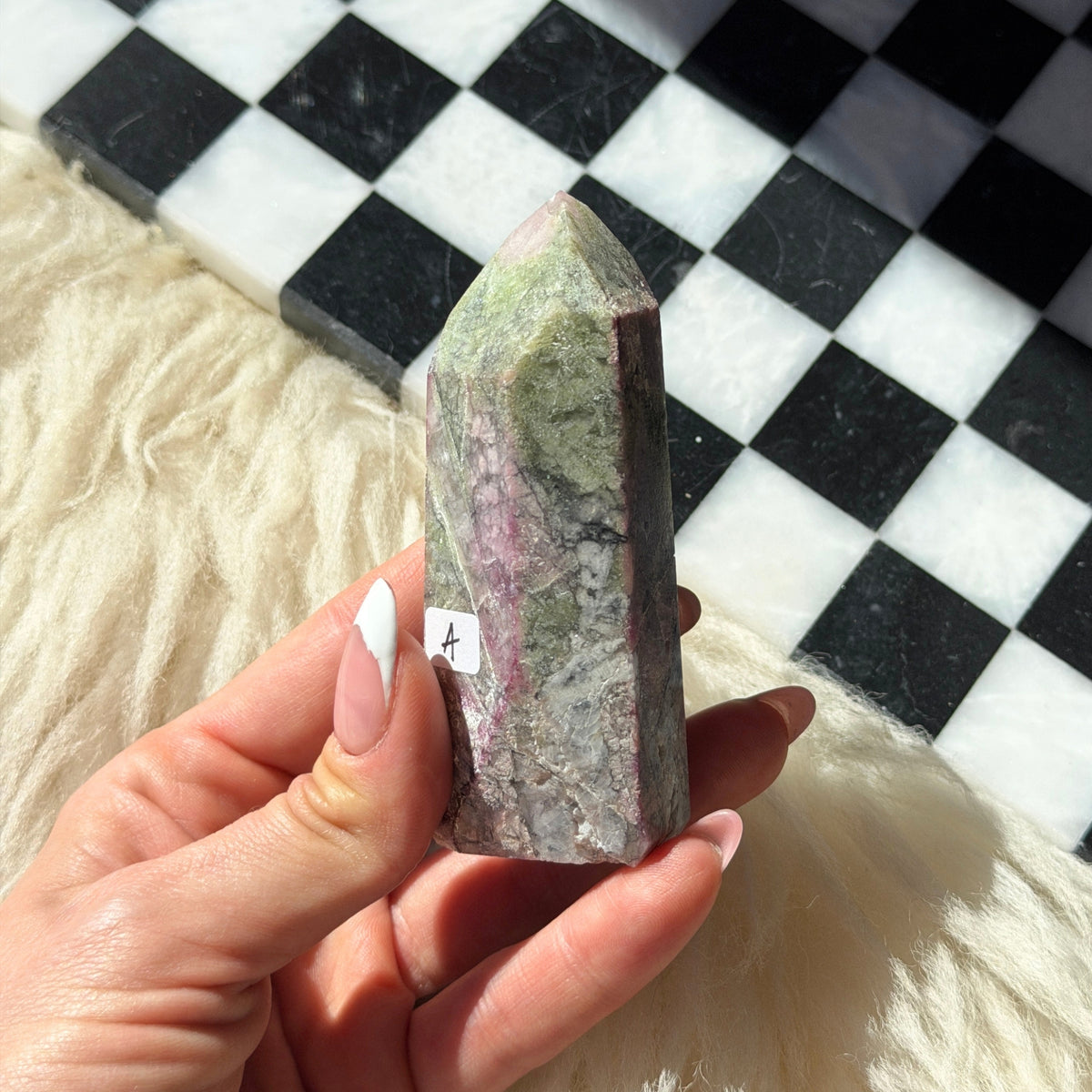 Pink Green Tourmaline Tower 0.31 lb Brazilian Crystal Point