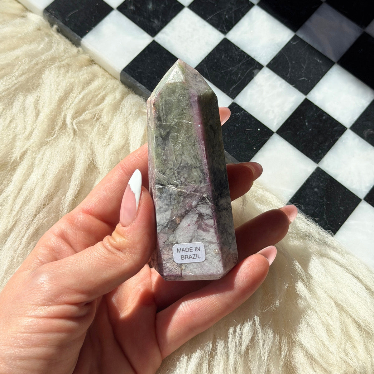 Pink Green Tourmaline Tower 0.31 lb Brazilian Crystal Point